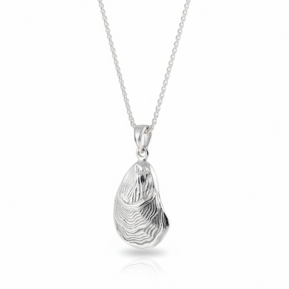 Solid Silver Oyster Necklace
