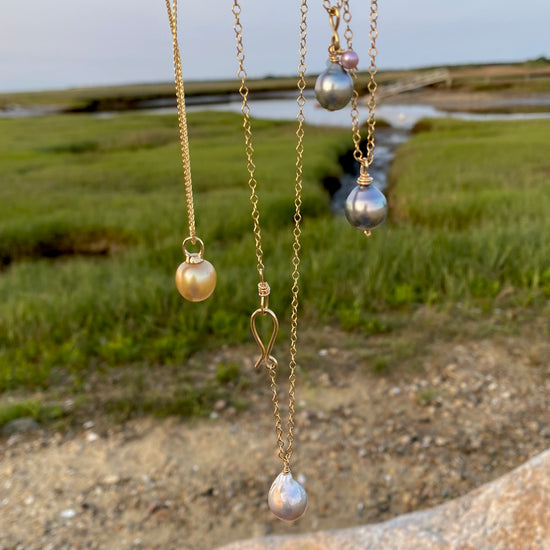 Baroque Pearl Long Sea Drop Necklace