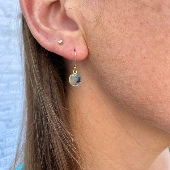 14k Blue Topaz Ocean Drops