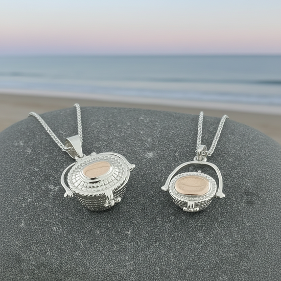 New! Two Tone Nantucket Basket Pendant