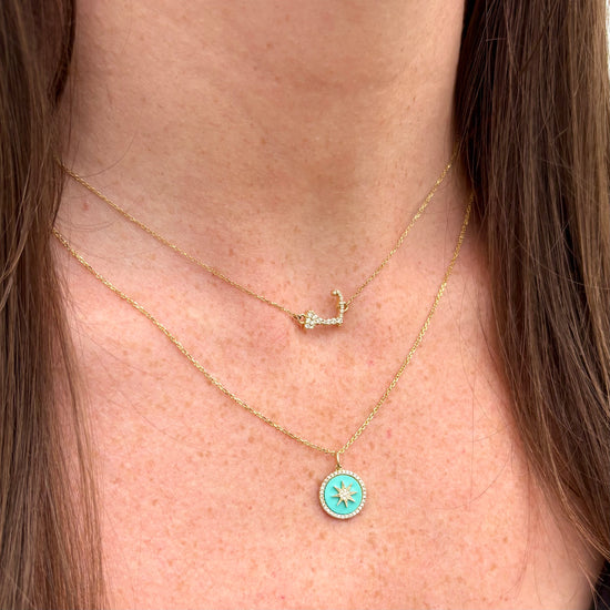 Diamond + Turquoise Compass Charm
