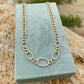 14K Two Tone Luxe Diamond Link Necklace