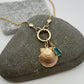 14K Diamond + Shell Charm Necklace