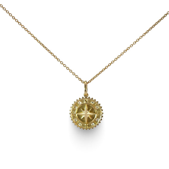14K Compass Medallion Necklace