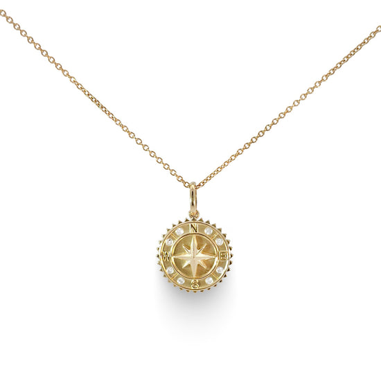 14K Compass Medallion Necklace