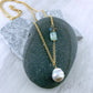 Baroque Pearl + Aquamarine Necklace