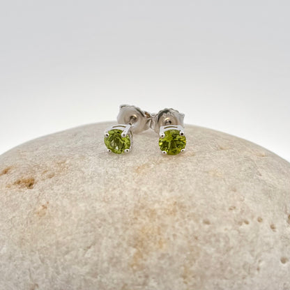 Sterling silver Peridot Stud Earrings