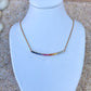 Rainbow Sapphire Curved Bar Necklace