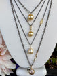 Oxidized Opal and Pearl Necklace