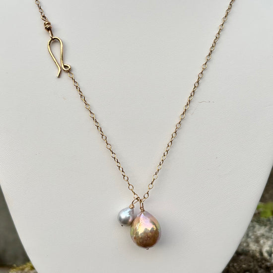 Warm Glow Pearl Duo Necklace