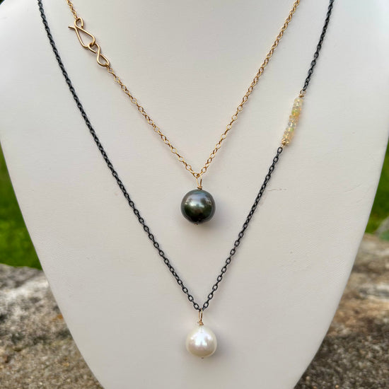 Tahitian Pearl Infinity Drop Necklace