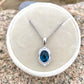 Deep Ocean Blue Topaz + Diamond Pendant