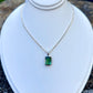 Green Tourmaline Silver Bezel Necklace