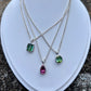 Green Tourmaline Silver Bezel Necklace