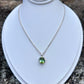 Green Tourmaline Silver Bezel Necklace