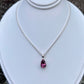 Pink Tourmaline Teardrop Bezel Set Necklace