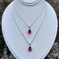 Pink Tourmaline Teardrop Bezel Set Necklace