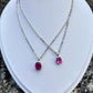 Pink Tourmaline Bezel Set Silver Necklace