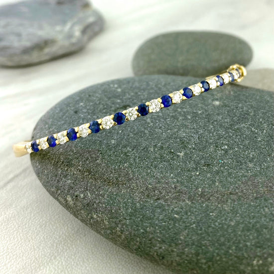 Diamond + Sapphire Bangle Bracelet