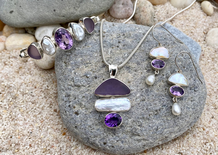 Amethyst + Pearl Sea Glass Necklace – Cape Cod Jewelers
