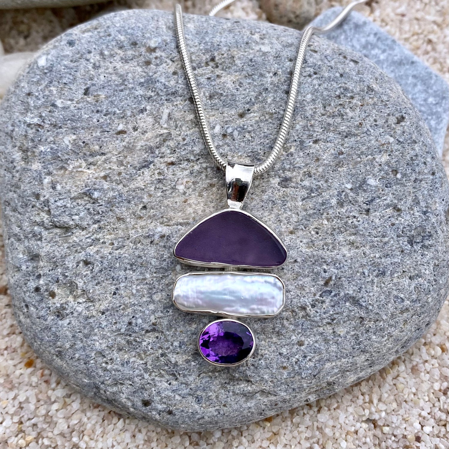 Amethyst + Pearl Sea Glass Necklace – Cape Cod Jewelers
