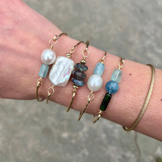 Square Pearl Gem Hook Bracelet