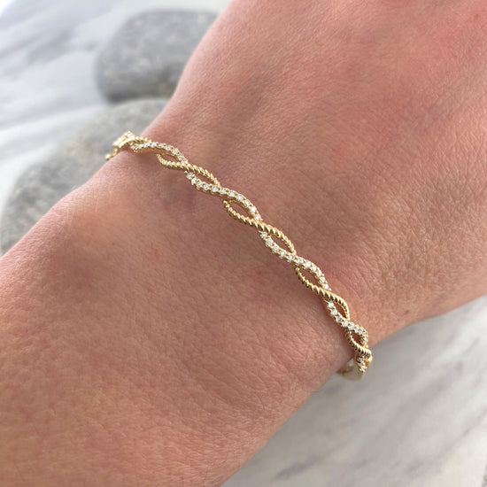 14k Diamond Rope Twist Bracelet