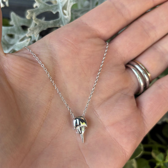 Petite Silver Horseshoe Crab Necklace