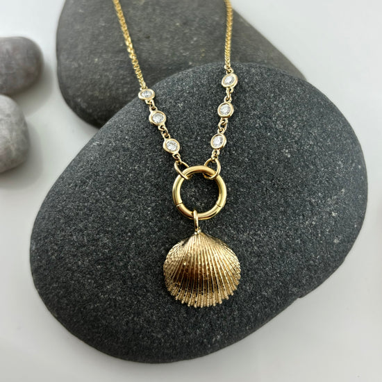 14K Diamond Charm Holder Necklace