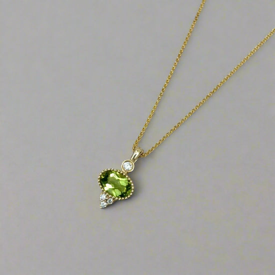 New! Peridot Gem Drop Necklace