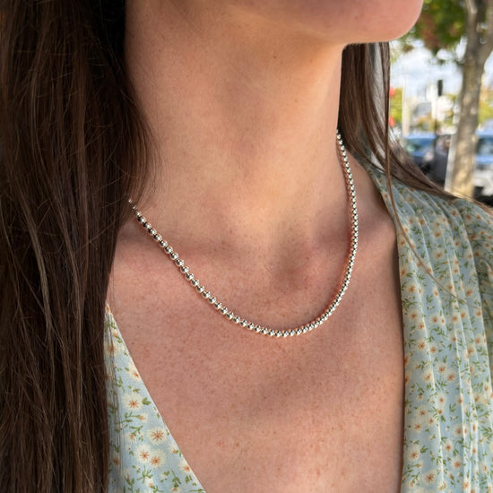 Sterling Silver Beaded Necklace