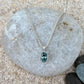 Sterling Silver Blue Zircon Bezel Necklace