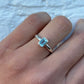 Sterling Silver Aquamarine Emerald Cut Ring