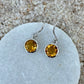 Sterling Silver + Citrine Bezel Drop Earrings