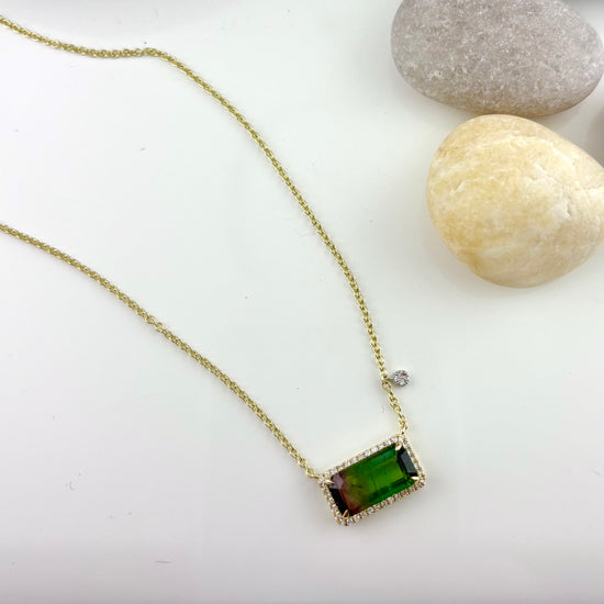 14K Bi-Color Tourmaline Necklace