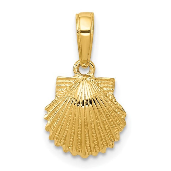 14K Petite Scallop Shell Pendant