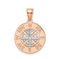 14k Rose Gold Smooth Compass Rose Necklace