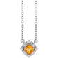 Sterling Silver Citrine + Diamond Necklace