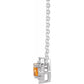 Sterling Silver Citrine + Diamond Necklace