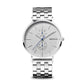 Classic Polished Silver Dual Dial Watch