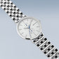 Classic Polished Silver Dual Dial Watch