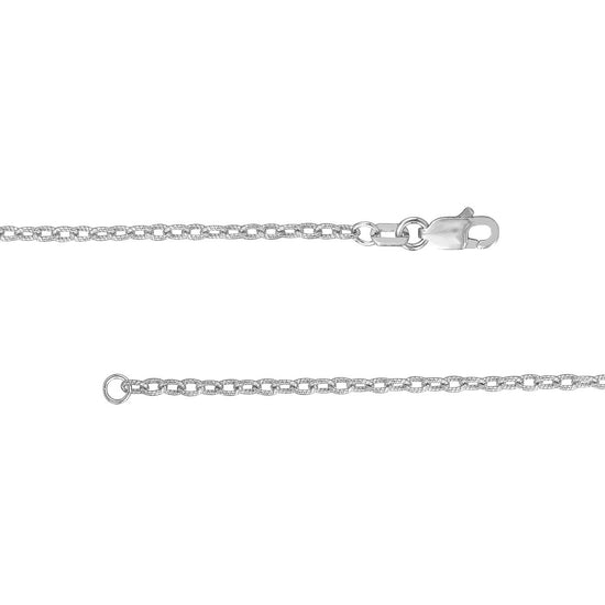 Sterling Silver Textured Rolo Chain