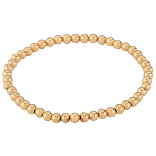 14K Gold 4mm Ball Stretch Bracelet