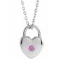 Sterling Silver Heart Lock Necklace