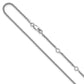 Sterling Silver 1.6 mm Adjustable Wheat Chain w/ Rhodium