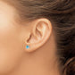 Sterling Silver 5mm Blue Topaz Stud Earrings