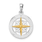 Two Tone Smooth Compass Rose Pendants