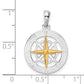 Two Tone Smooth Compass Rose Pendants