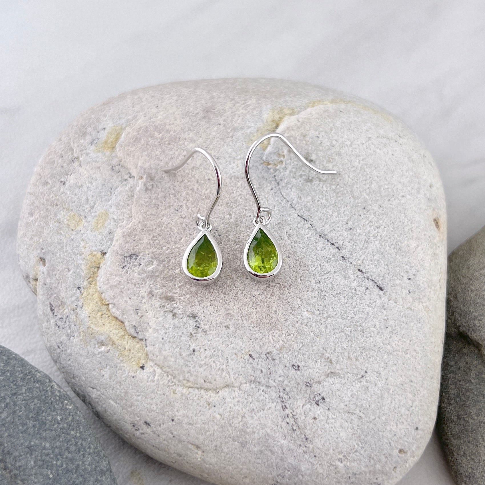 Peridot clearance teardrop earrings