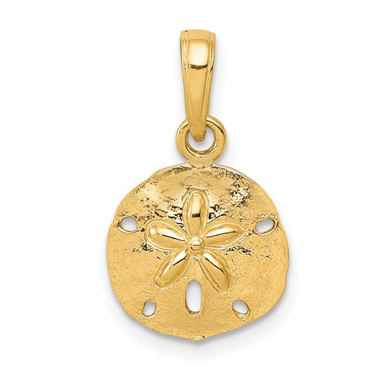 14K Gold Sand Dollar Necklace